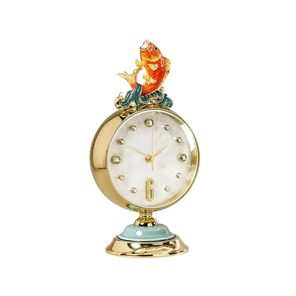 S5b8W3g7 Mantel Clocks Chinese Style Desk Clock Desktop Mute Shelf Decorative for Home Office Decoration Decorate