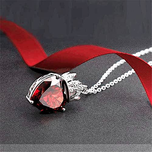Necklace Queen Niece Jewelry Party Princess For Girls Granddaughter Crystal Women Girl Pendant Crown Gift Teen For Daughter Birthday Necklaces Heart Necklaces & Chains For Women (Red, One Size) #TOP3