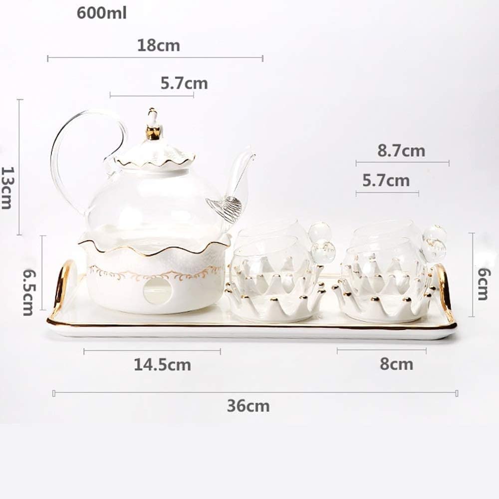 Zestaw do herbaty owocowy czajniczek ze świecą podgrzewacz filiżanki spodki taca europejska popołudniowa herbata porcelanowy kwiat zestaw filiżanek do herbaty do domu filiżanki do kawy zestaw