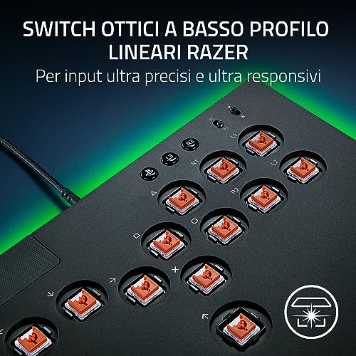 Razer Kitsune - Controller arcade ottico solo tasti per PS5 e PC (Layout preciso dei quattro pulsanti di movimento, Switch ottici a basso profilo lineari Razer) Nero - Immagine 2