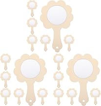 Wooden Mirror for Crafts for Children, Pack of 18 Mini Hand Mirrors with Wooden Handle for Painting and Decorating for Children's Room Decoration and Creative DIY Projects