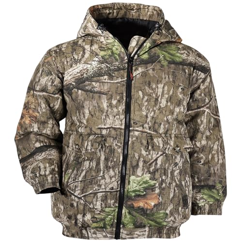 Mossy Oak Kid's Insulated Camo Jacket – Country Roots Pattern – Quilted Lining, Cotton Twill Shell, Cold Weather Work Jacket