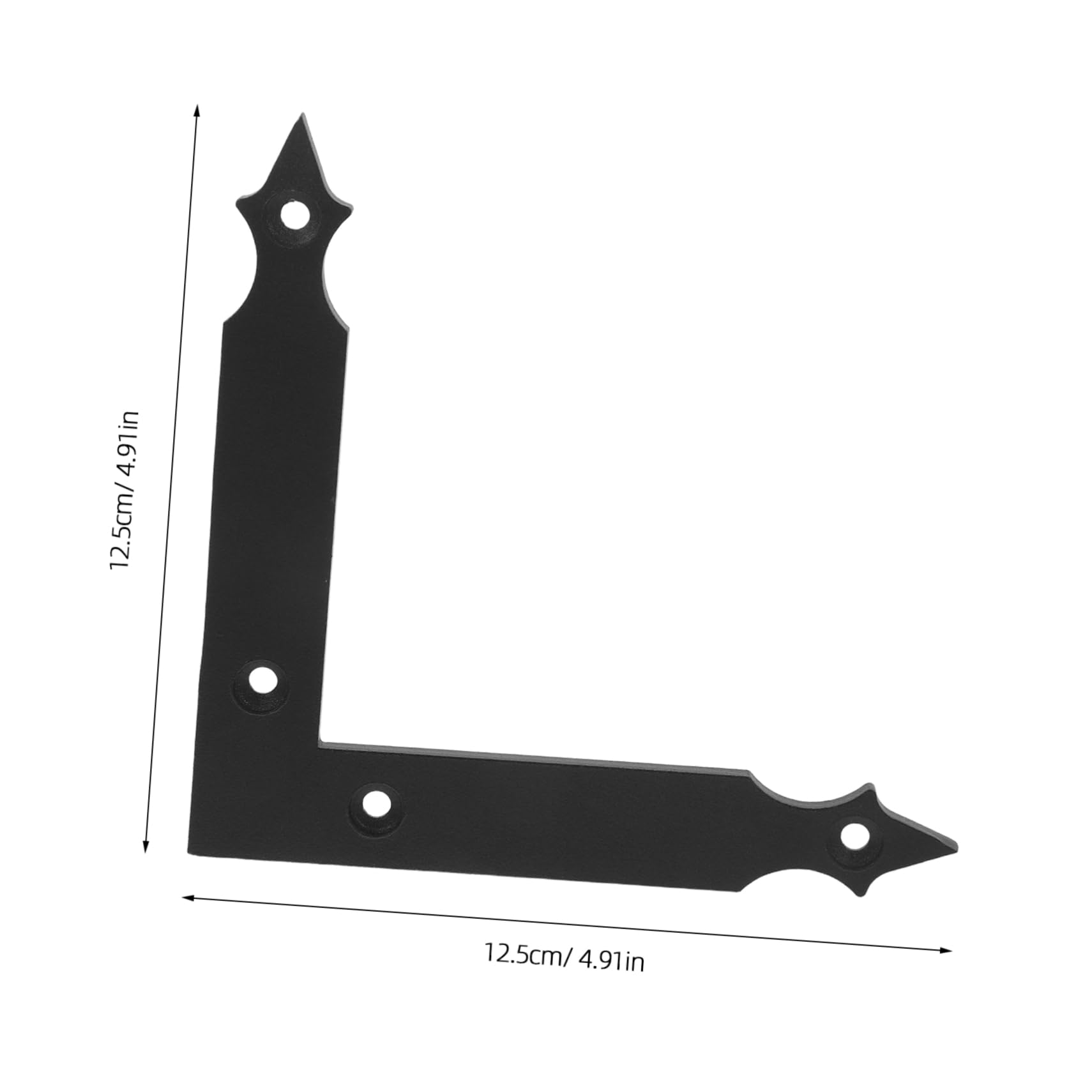 Zerodeko Staffe Angolari Stile Rustico Nero in Acciaio al Carbonio Set 4 Pezzi Supporto Decorativo Resistente e Funzionale per Porta da Garage e Cancello da Giardino