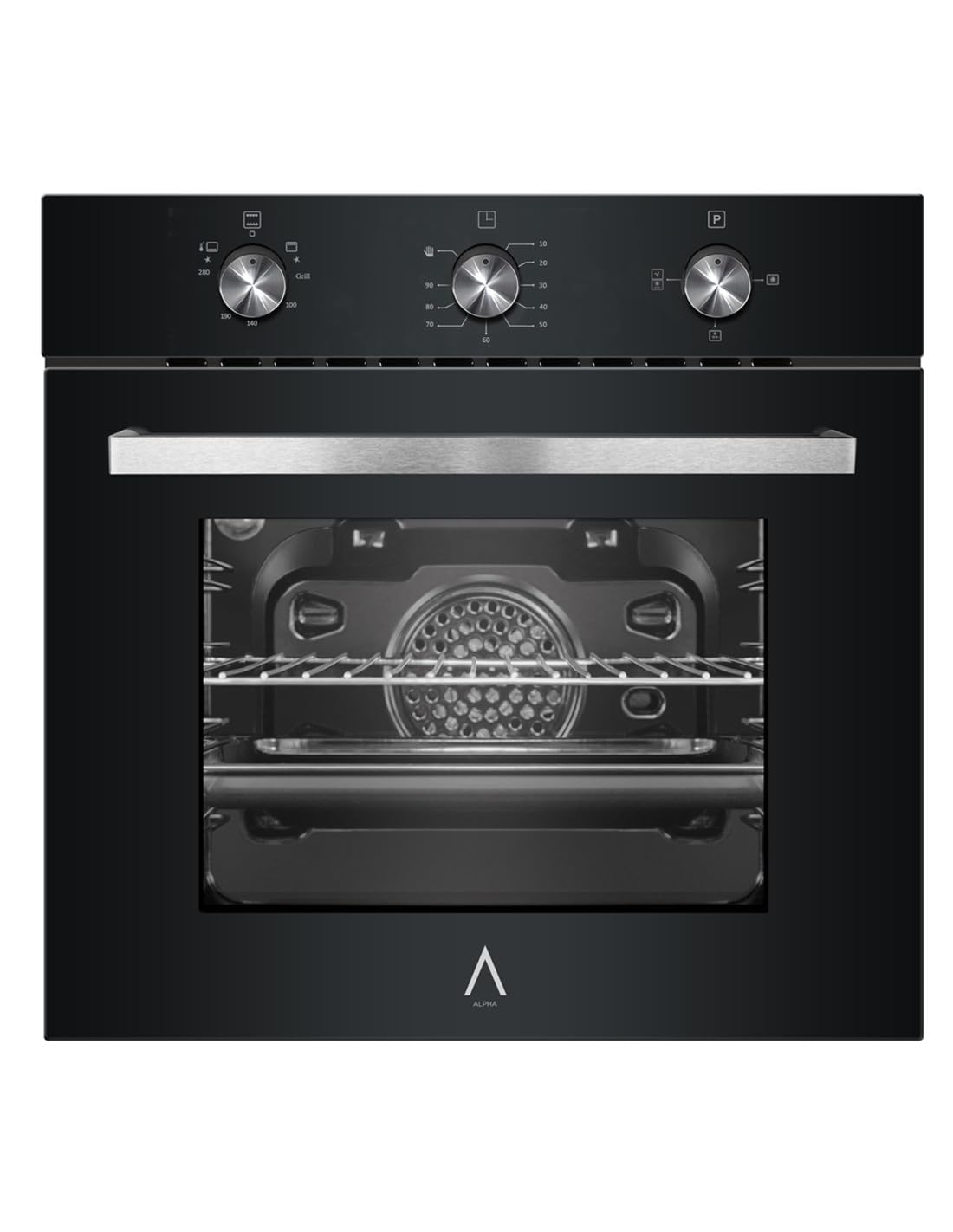 ALPHA Horno de Gas NEPTUNO ELITE GAS Cristal Negro. Encendido Automático.
