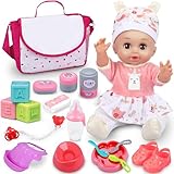 Baby Doll Care Set, Baby Doll Feeding Playset 20Pcs, Realistic Pretend Play Baby Doll, Incl Baby Care Bag, Milk Bottle, Pacifier, Diaper, Montessori Toys Gifts for Age 3 4 5 6+ Year Old Girls Kids