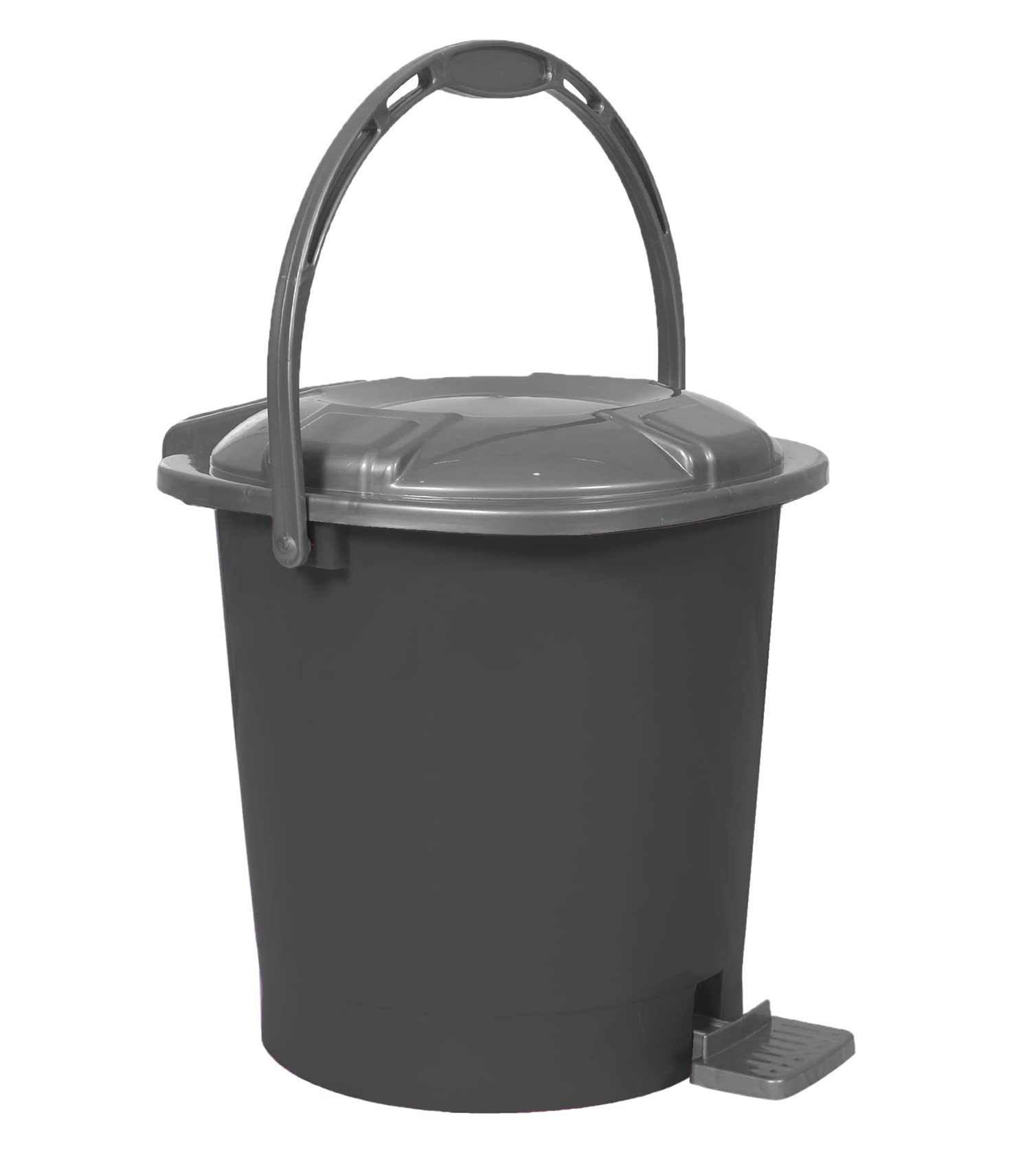 Kuber Industries Durable Plastic Pedal Dustbin|Waste Bin|Trash Can For Kitchen & Home With Handle,7 Litre (Gray)-image-39