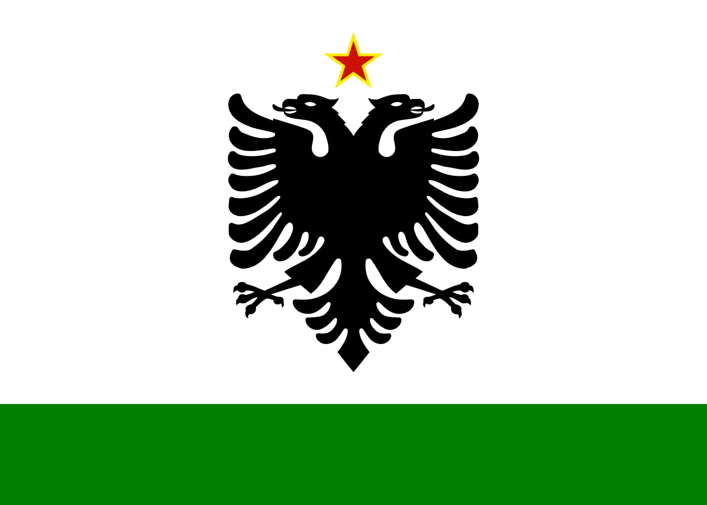 Drapeau Albanie Garde Côtière 1958-1992 grand format XL pavillon paysage
