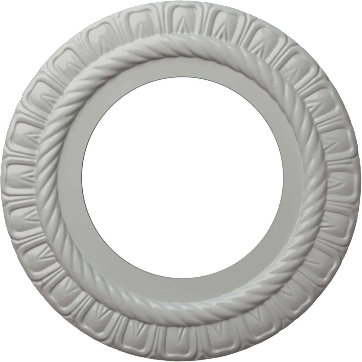 Ekena Millwork CM10CLFRF 10-5/8" x 5-3/4" x 1/2" Claremont Ceiling Medallion, Frost