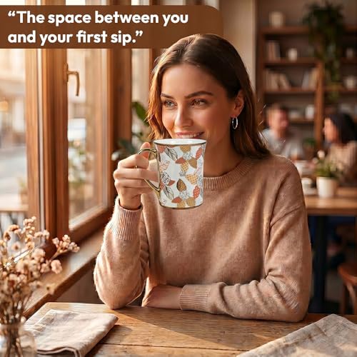 Image of UPC Premium Bone China Coffee Mug Set of 2 | Elegant Ceramic Tea & Coffee Cups for Home, Office & Cafe | Lightweight, Durable, Microwave & Dishwasher Safe Mug Set | Luxury Drinkware Collection