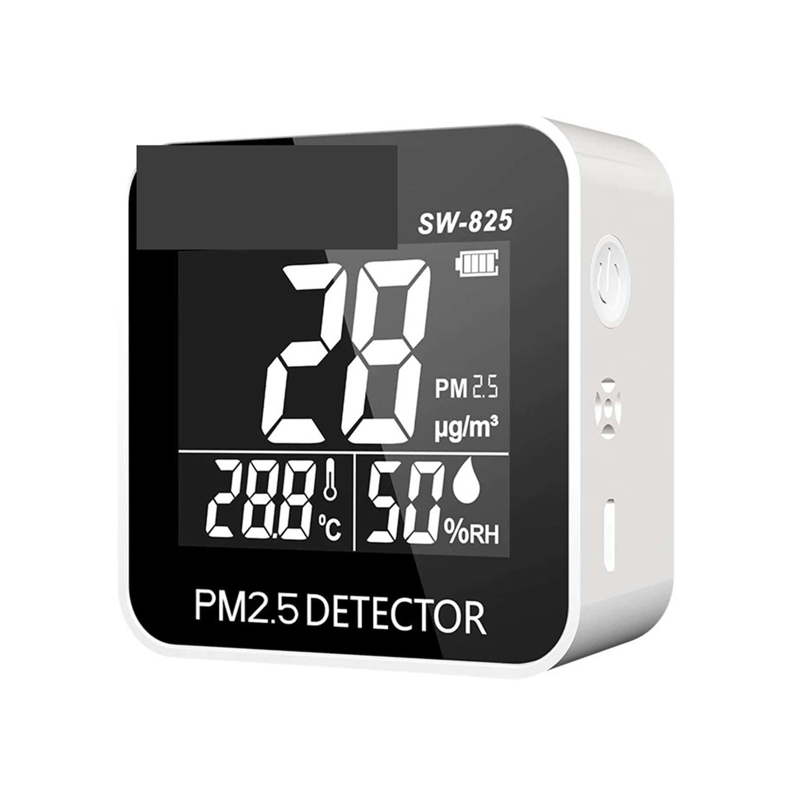Monitor jakości powietrza, SW-825 Cyfrowy detektor PM2.5 0-500ug/m³ Mini przenośny czujnik PM 2. Monitor ści powietrza Miernik wilgotności i temperatury do domu