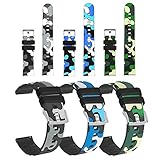 E ECSEM Bands Compatible with Asus ZenWatch 2 WI501Q Replacement Colourful Silicone Strap Quick Release Breathable Wristband Smartwatch Accessories - 3Pack