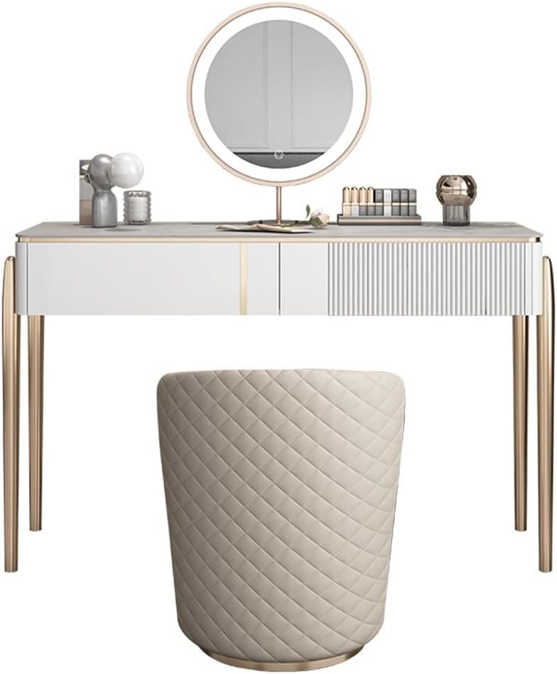 Dresser Bedroom Storage Cabinet Rock Slab with Makeup Stool Furniture