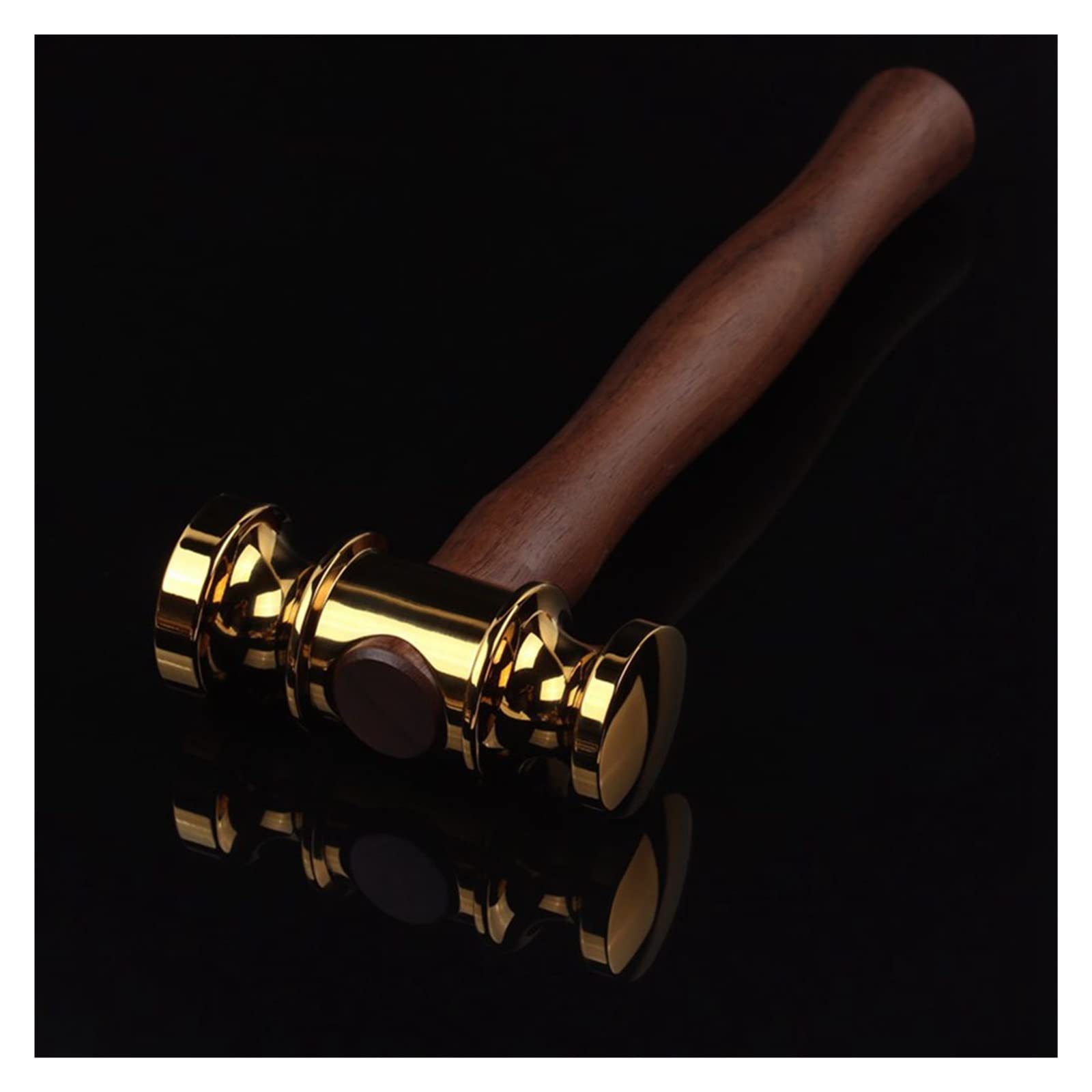yaoqijie Martillo de latón macizo recubierto de oro de 18 quilates, mazo, herramientas de mano, martillo, herramienta artesanal de cuero, Judge Harmmer, 3 tamaños disponibles lasting ( Color : Medium