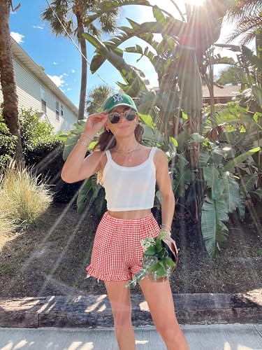 Image of Boxer Shorts for Women Pajama Gingham Shorts Casual Lounge Sleep Plaid Y2K Beach Bottoms for 2026 Summer