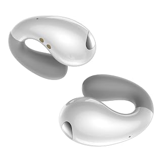 Ultra Open Ear Earbuds - Ergonomic Clip-On Earbuds, Small Bone Conduction Over-The-Ear Headphones with Waterproof Design, Perfect Running Headphones for Sports and Fitness, Pearl White - Amazon product rated Grade A