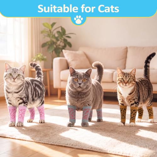 Image of ROZKITCH 4PCS Dog Leg Covers to Prevent Licking & Scrathing | Soft Knitting, Stretchy Fit Sleeves, Helps Reduce Licking, Dog & Cat Friendly, Easy to Wear, Daily Leg Coverage