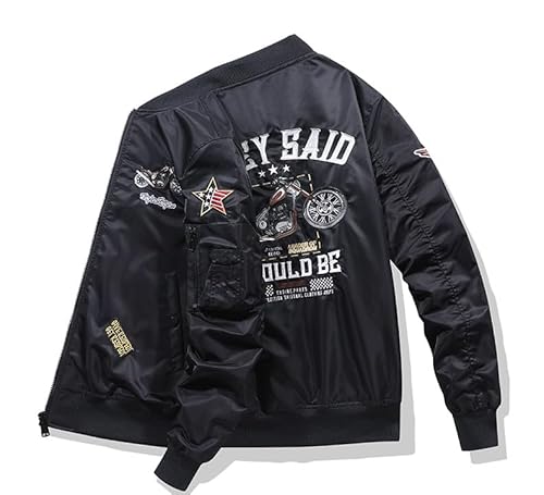 East Rain ミリタリージャケット MA-1ジャケット アウター MA-1 刺繍 厚手 中綿入り おしゃれ 春秋冬 大きいサイズ メンズ FUN212 の商品画像 3