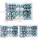 Sea Team 86-Pack Shatterproof Babyblue Christmas Ball Ornaments Set, Assorted Multi-Sized Hanging Baubles, Xmas Tree Decorations, Seasonal Décor for Holiday Wreath Garland, Hooks Included