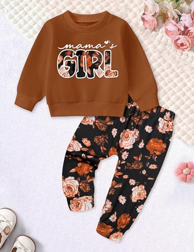Image of Toddler Girl Clothes Fall Winter Outfits Wild Hair Don't Care Highland Cow Sweatshirt Pants Western Cowgirl Outfit