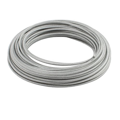 DealMux 4 mm Diameter Vinyl Coated Wire Rope Aircraft Cable (Silver, 20 m Length) (B072MSK6PS) Amazon Price History, Amazon Price Tracker