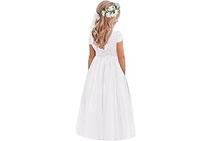 Look Your Best at First Communion: Elegant Paisley Lace Tutu Dress for Girls