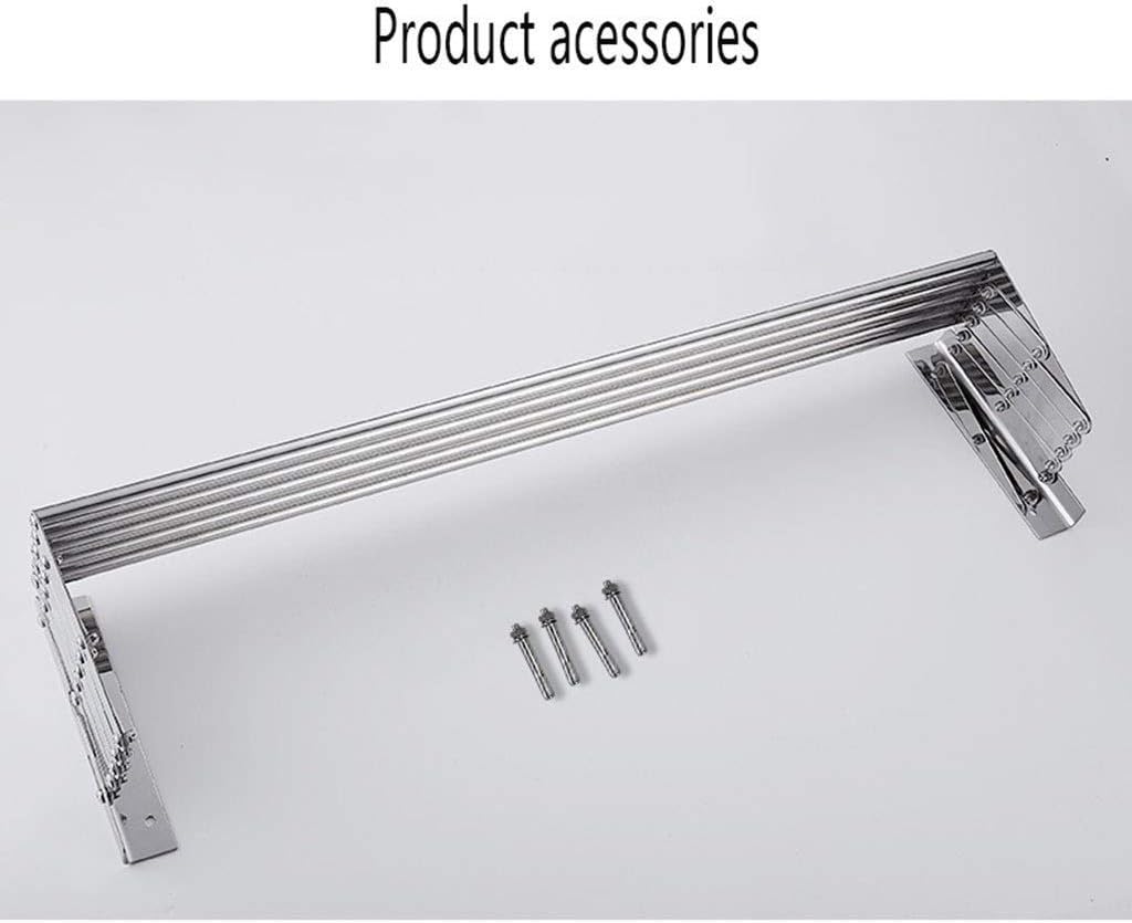 Extendable Wall Mounted Towel Rack & Clothes Drying Rack Stainless Steel 5 Hanging Rail Airer for Indoor & Outdoor Use 80Cm Space Saving Solution for (50Cm)