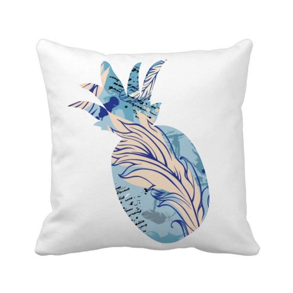 Housse de coussin ananas et plumes d'eau taie carrée déco salon