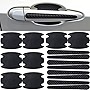 Tallew 16 Pieces Car Door Handle Scratch Protector Car Door Handle Sticker Cover Scratches Protective Films Car Door Handle Cup Protector Films (Black)