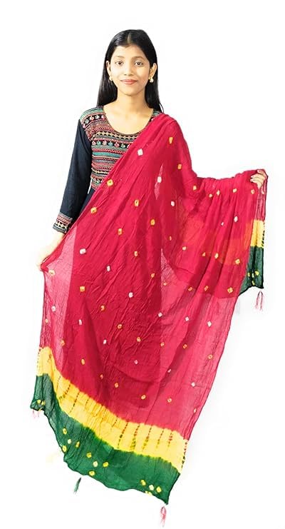 Women's Pure Cotton Multicolor Tie and Dye Dupatta-image-19