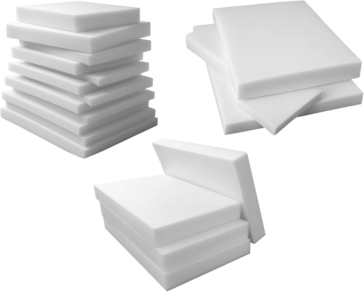 Dazzle Collection Pack of 2 High Density Firm Foam for Cushions Cut to Any Size For All type of Foam Seating Bench, Stool, Window Seat, Sofa, Chair Pads, Pet Bed Upholstery Use (16” x 16” x 2”)