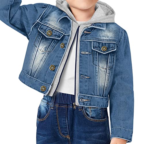 Colorful Truck Toddler Hooded Denim Jacket - Graphic Jean Jacket - Cartoon Denim Jacket for Kids3