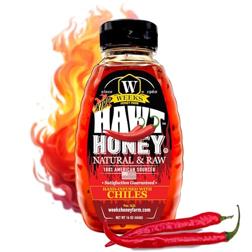 Weeks Extra Hawt Hot Honey 16 oz Botella de Squeeze