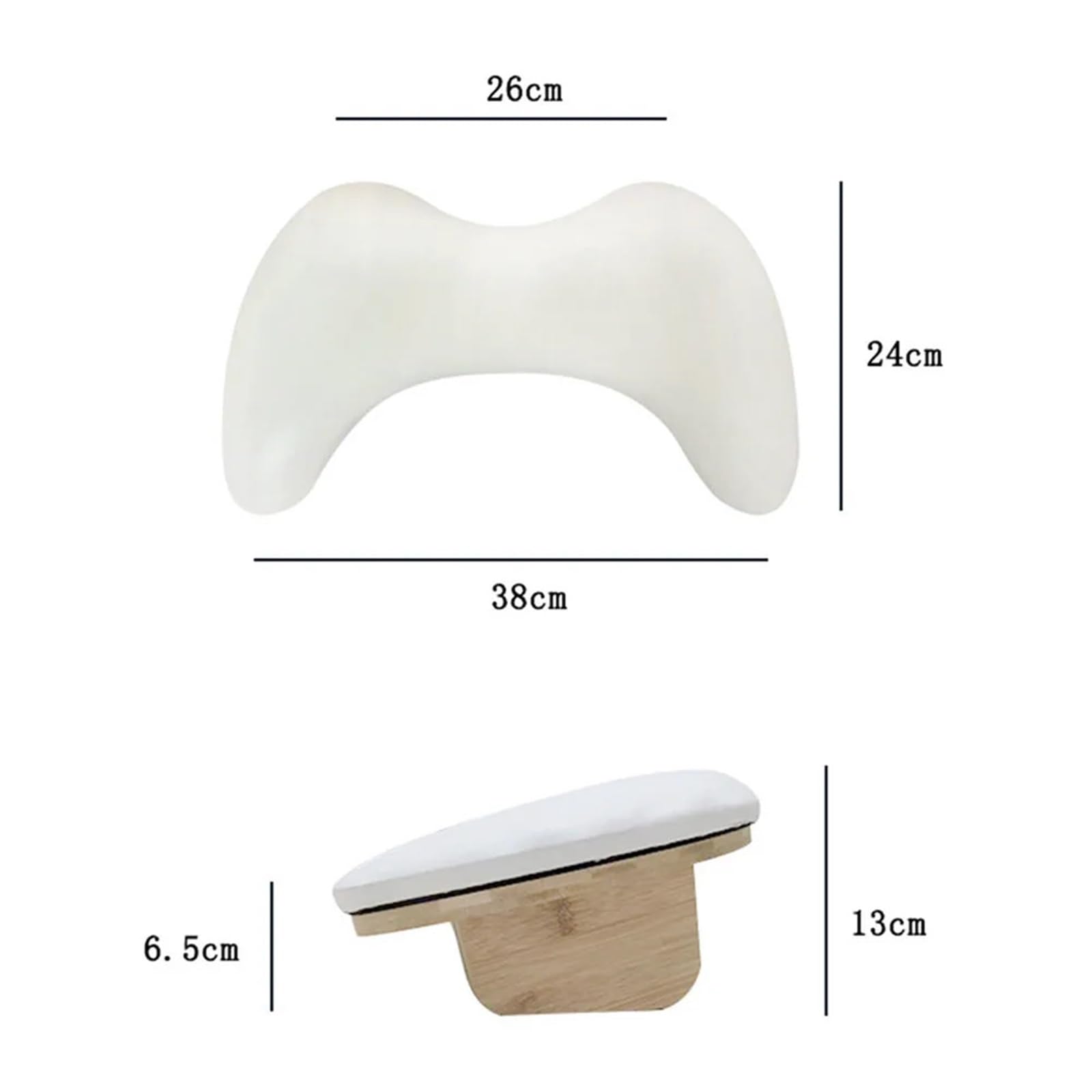 Cuscino poggiabraccia per manicure, Arm Rest For Nails Tilt Manicure Cushion 2 Hands Portable Removable PU White Black(Black)