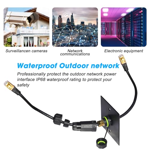 Conector impermeable RJ45 Cat6 macho a hembra 2 piezas miniatura 6