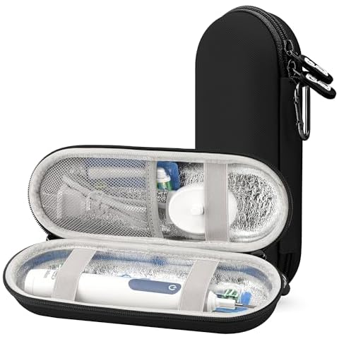 Gelozid Electric Toothbrush Travel Case Carrying Bag,Mesh Pocket for Accessories and Soft Lining inside the Case for Protection,Toothbrush Storage Bag Holder,Perfect for Travel and Daily Use (Black) Cover