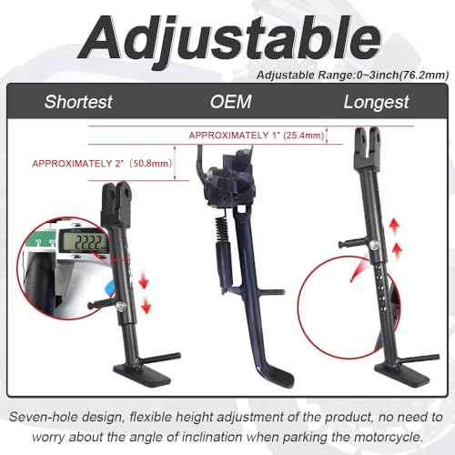 Image of xitomer 0-3 inch Adjustable Kickstand Fit for YZF-R7 2022 2023 2024 2025 2026 Motorcycle Adjustable Side Stand Fit for YZF R7 Foot Side Support