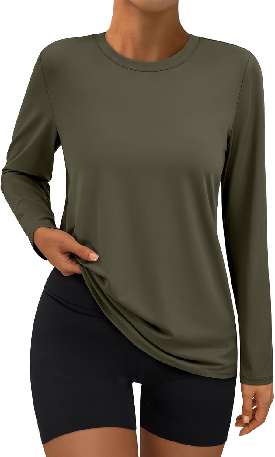 AUTOMET Women’s Long Sleeve Workout Tops Gym Swim Sun Shirts Athletic Hiking Tshirts UPF 50+ Rash Guard UV Clothes