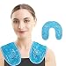 Ice Packs Neck Pillow for Neck Shoulder with Soft Plush Backing, Cooling Neck Wrap with Reusable Gel Beads, Hot/Cold Pack Therapy for Neck Pain Relief,Sore Shoulder and Stiff Muscles [Blue]