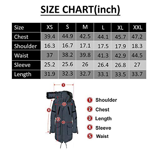 Molemsx Womens Down Coat, Outdoor Windproof Waterproof Ski Jacket Women's Winter Jacket Warm Winter Parka Down Coats With Removable Fur Hood Puffer Jacket Black Xx-Large #TOP5
