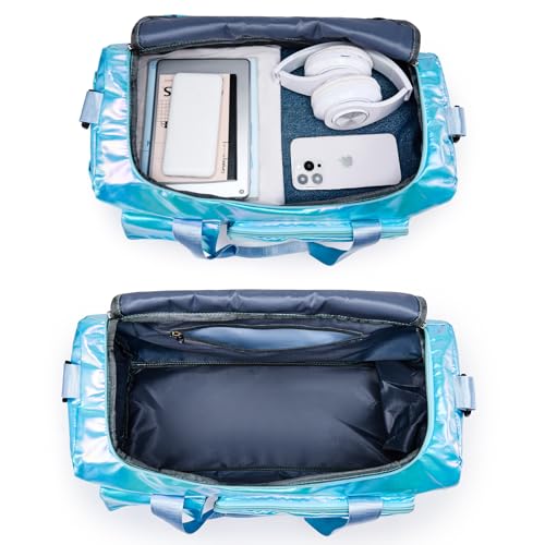 Image of Small Gym Bag for Women, Travel Duffle Bag Carry On Weekender Bag with Shoe Compartment