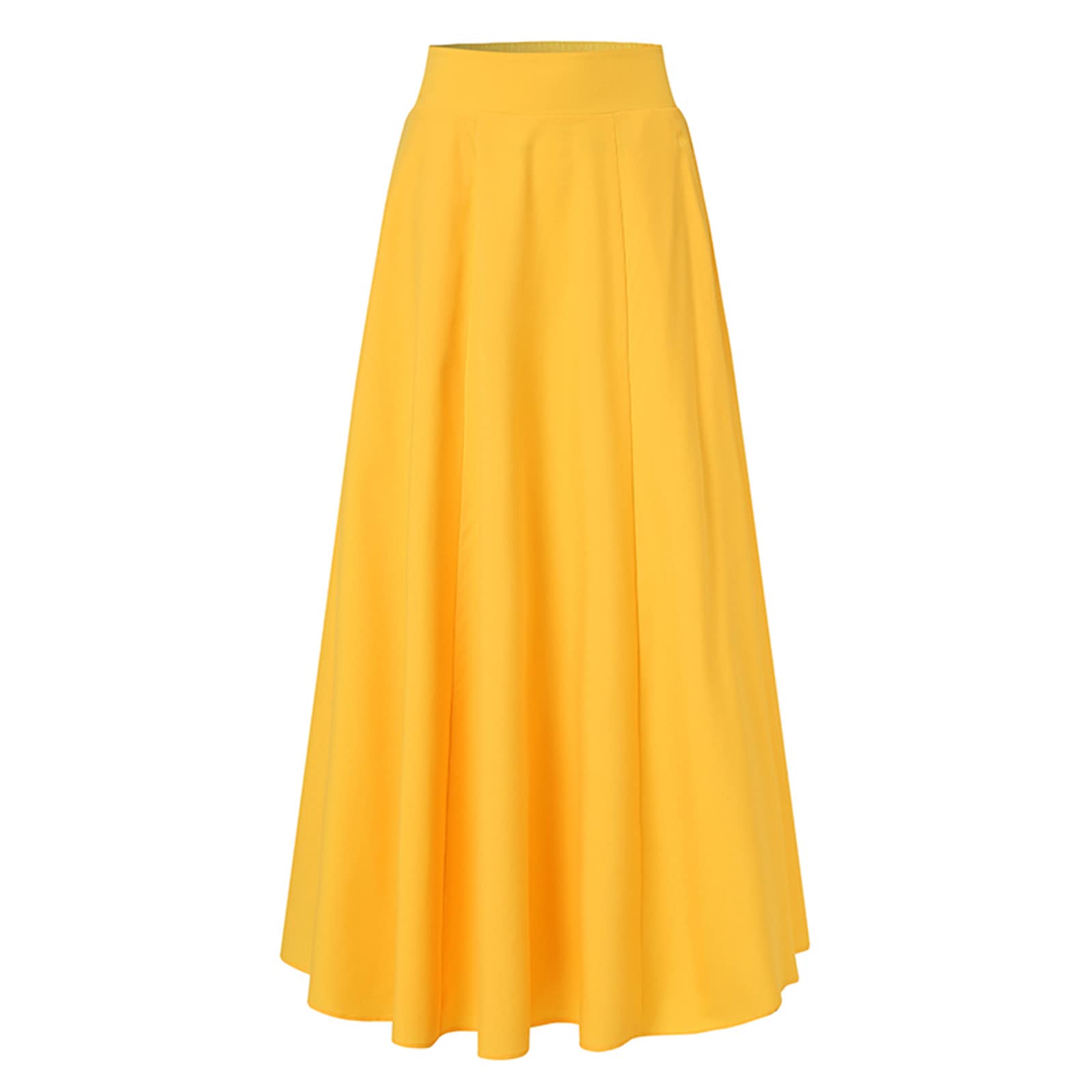 Gonne lunghe in vita alta da donna a vita alta con elastico casual in vita lunga
