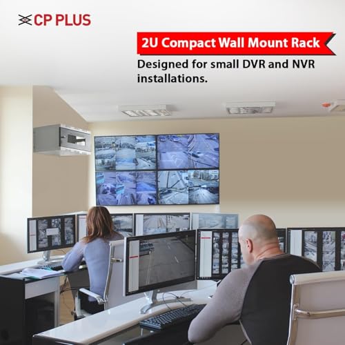 Image of CP Plus CCTV Compact CCTV /DVR /NVR Racks /Cabinet Box /Network Rack /Server Rack /CCTV Camera Box(350x350) with Acrylic Glass Door & Cable Entry - CRCA Steel Cabinet [CP-HA-RK3535VW-2U-TP]