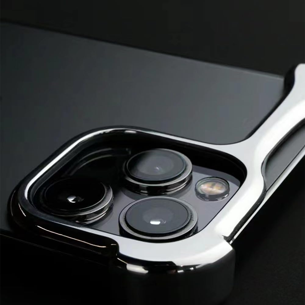 Funda de teléfono de aleación de Titanio sin Marco de Metal para iPhone 16 15 14 13 12 Pro MAX Plus con Lente en Forma, roja, para iPhone 15 Pro