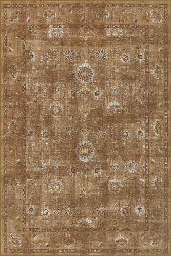 LIMON HOME Fall Area Rug,Autumn Fall Decor for Home,Thick Orange Rug for 6x9 Living Room,Machine Washable Area Rug for Badroom,Faux Wool Exceedingly Soft Yellow Floral Vintage Indoor Carpet 6 by 9