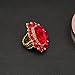 Liye Stunning Valentine's Day Red Crystal Pave Teardrop Flower Stretch Cocktail Ring Women's Stunning Crystal Pave Teardrop Floral Stretch Cocktail Ring Paved Crystal Scarf Holders(Style2-Red)