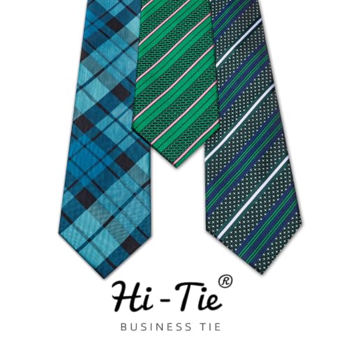 Image of Hi-Tie 3 Pcs Gift Box Mens Tie Set Necktie with Pocket Square Cufflinks Lapel Pin Silk Neck Tie Collection