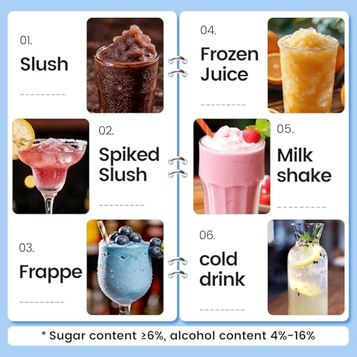 Image of FAB&DELUXE Slushie Machine, 2L /68oz & Slushy Machine for Home | 6-Preset, No Ice Needed, Self-Cleaning, Commercial Frozen Drink Machine for Cold Drink, Margaritas, Frappes, Milk Shake