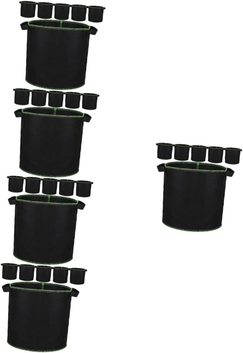 balacoo 30pcs Non-Woven Fabric Planting Bags Vegetable Grow Containers Pot Bags for Easy Harvesting for Potatoes Carrots and More