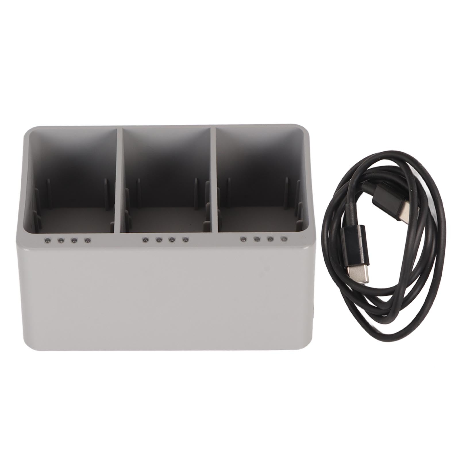 Goshyda Hub de Carga de Batería de Dron Simultáneo de 3 Baterías, Cargador Rápido para Mini 3 Mini Pro, Chip Inteligente PD de 30 W con Protección contra Sobretensión, Almacenamiento de Batería USB C