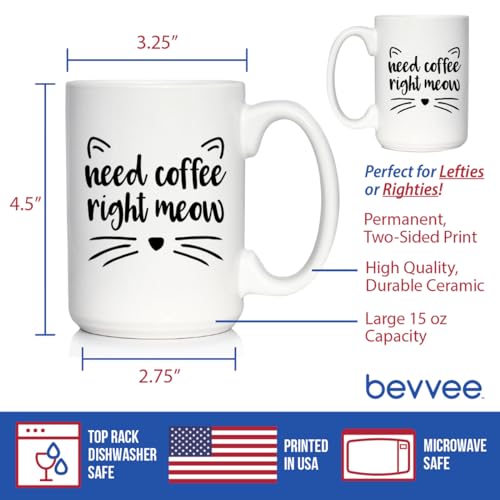 Taza de cerámica blanca 15oz con diseño de gato miniatura 4